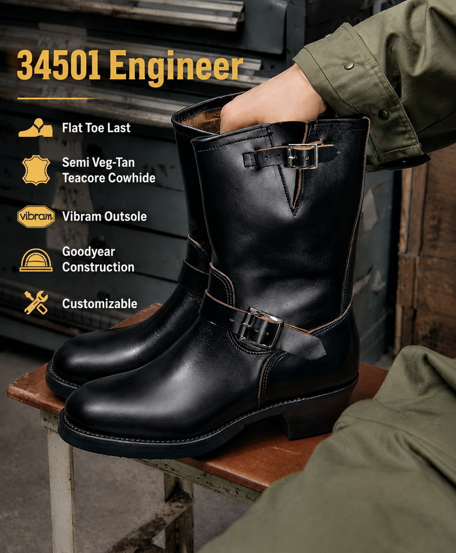 34501 Engineer Boots Teacore Cowhide