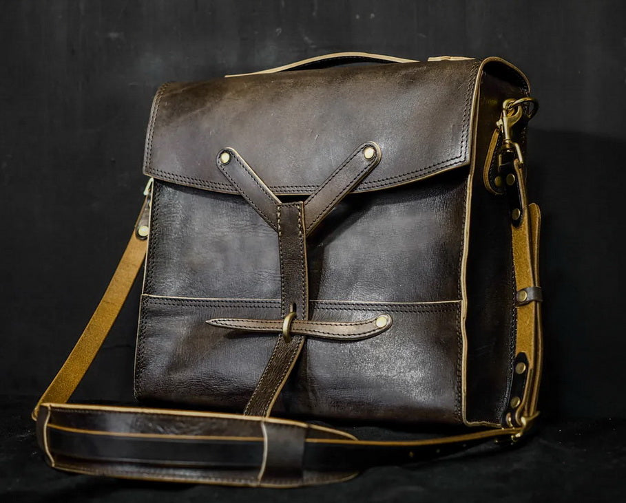 Swiss Army Supply Leather Satchel