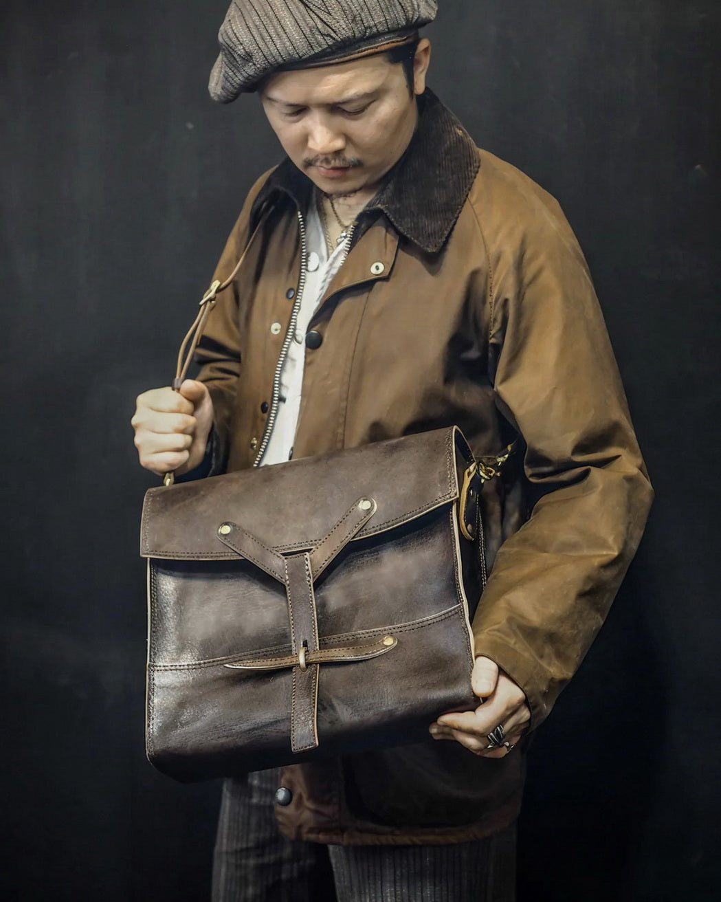 Swiss Army Supply Leather Satchel