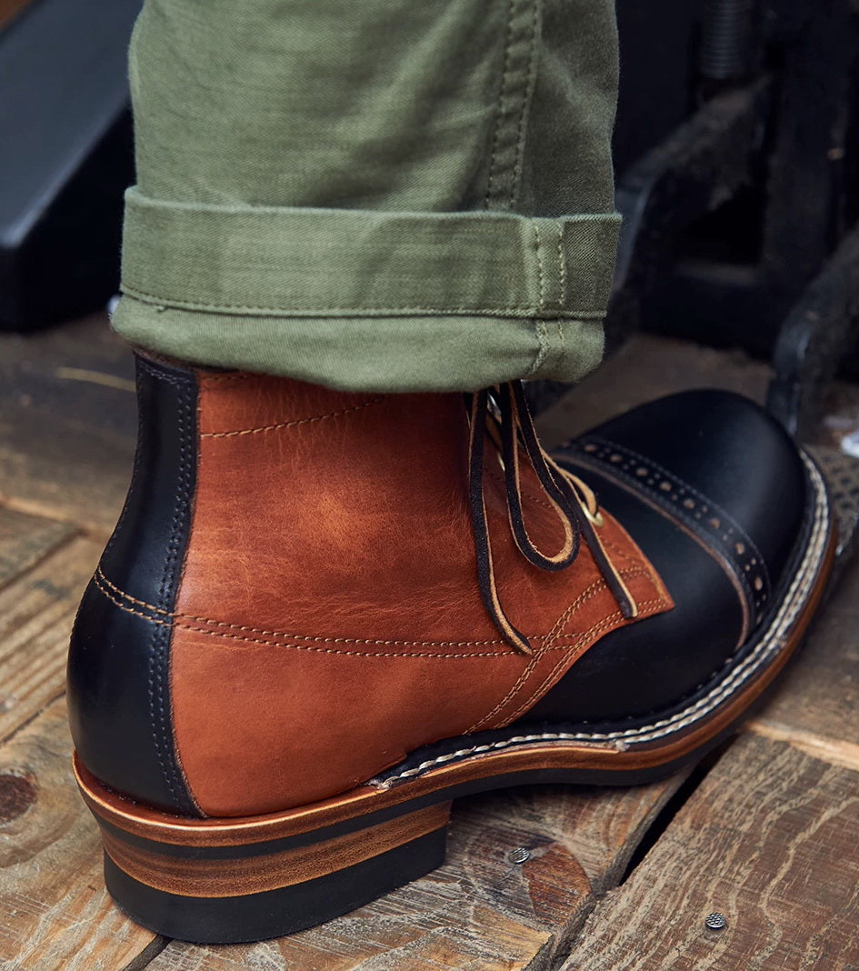 14101 Short Shift Cap Toe Boots Custom Teacore Cowhide