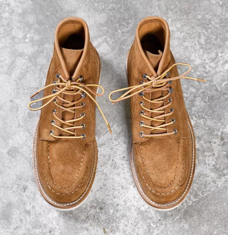1103 Premium Moc-Toe Double Bottom Boots Roughout Cowhide