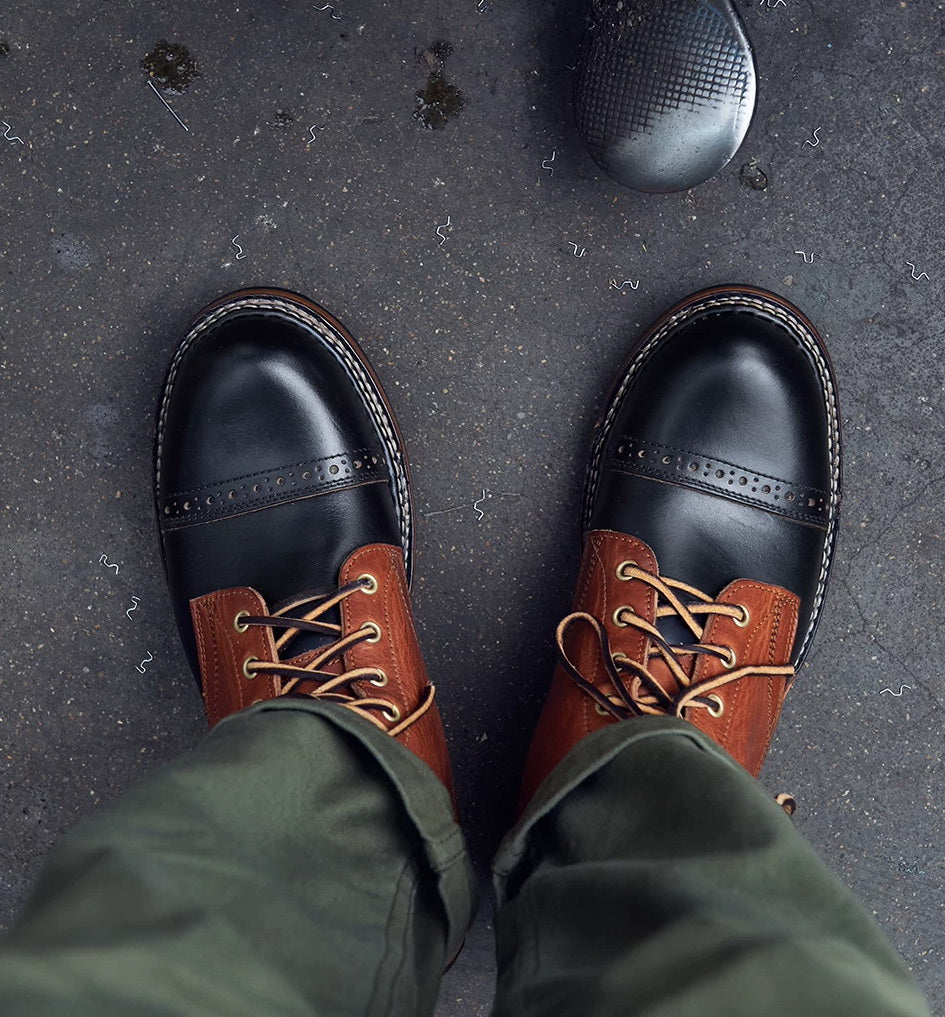 14101 Short Shift Cap Toe Boots Custom Teacore Cowhide
