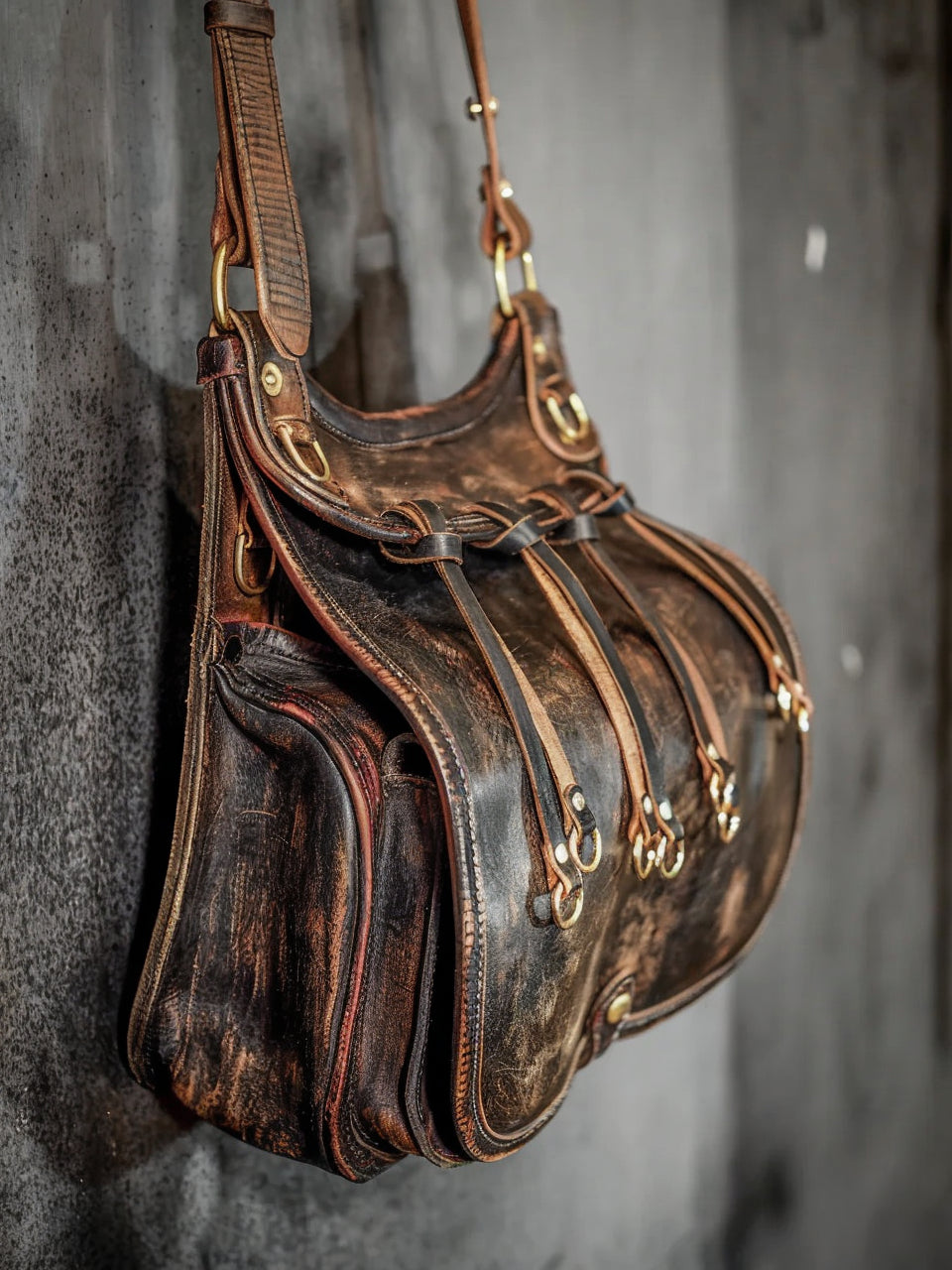 Huntsman Bag Hand Distressed Leather
