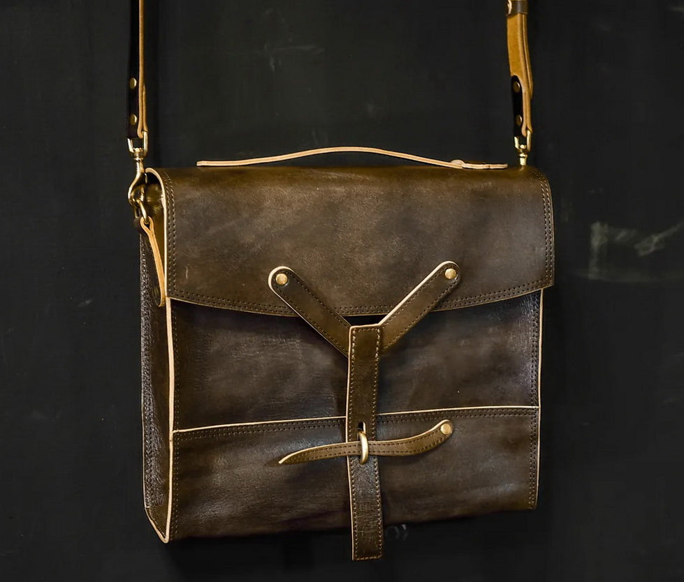 Swiss Army Supply Leather Satchel