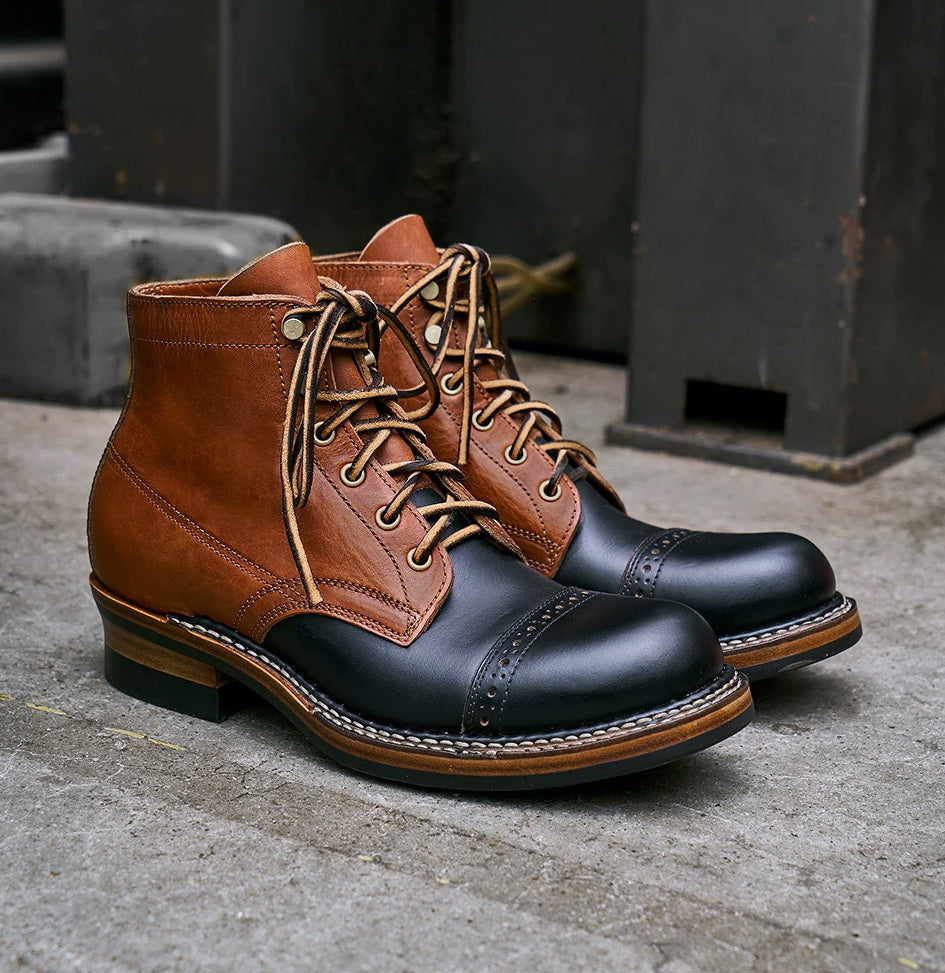 14101 Short Shift Cap Toe Boots Custom Teacore Cowhide