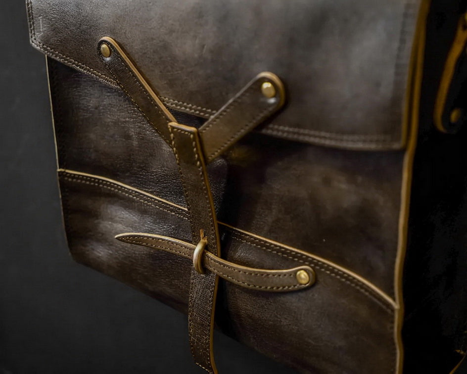 Swiss Army Supply Leather Satchel