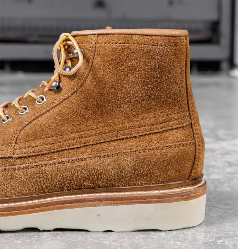 1103 Premium Moc-Toe Double Bottom Boots Roughout Cowhide