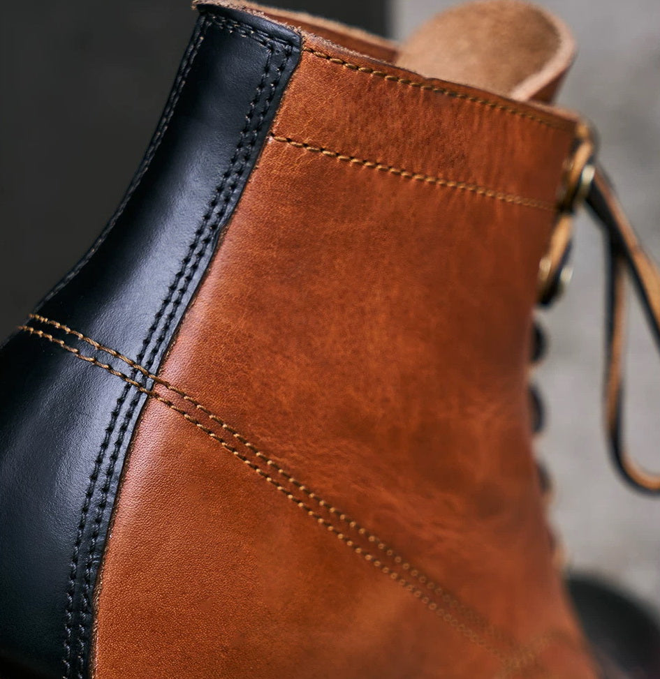 14101 Short Shift Cap Toe Boots Custom Teacore Cowhide