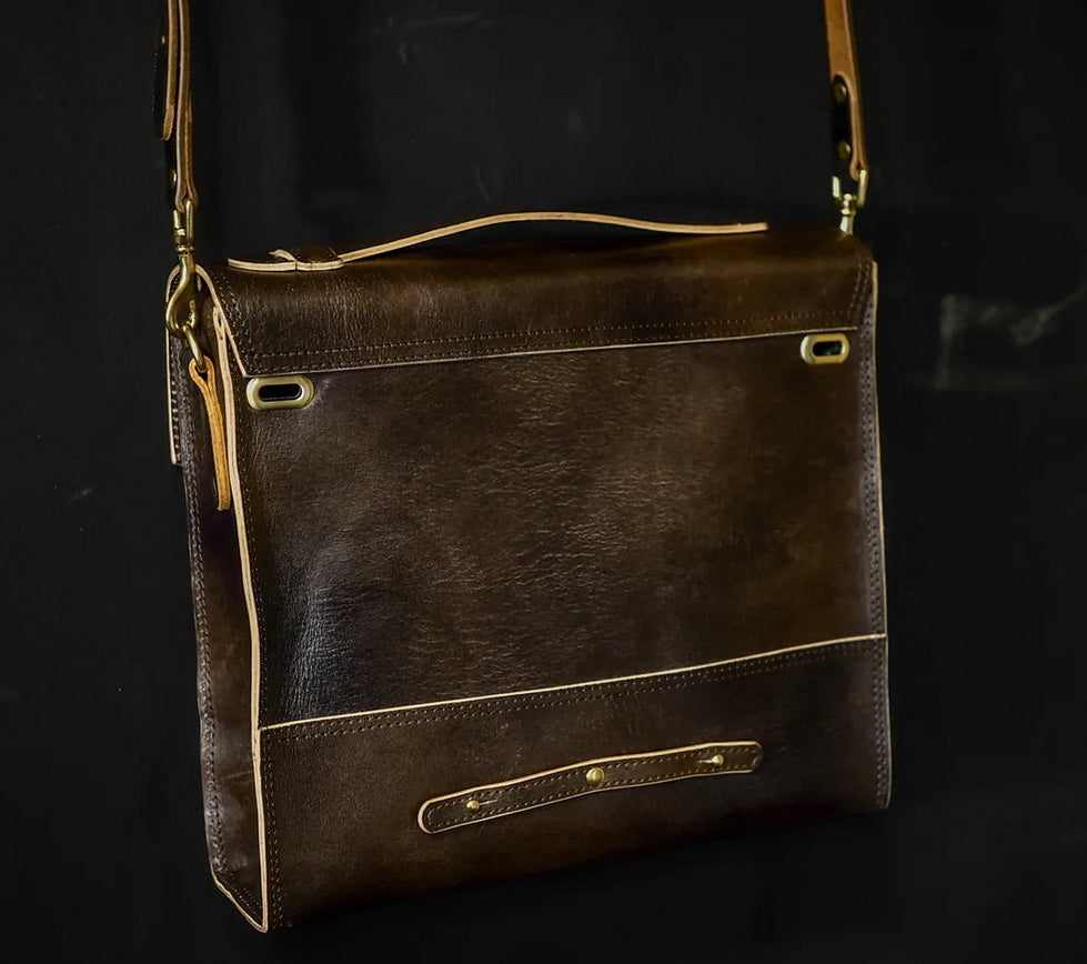 Swiss Army Supply Leather Satchel