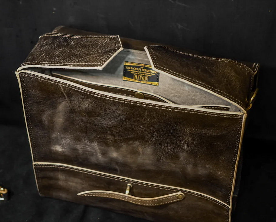 Swiss Army Supply Leather Satchel