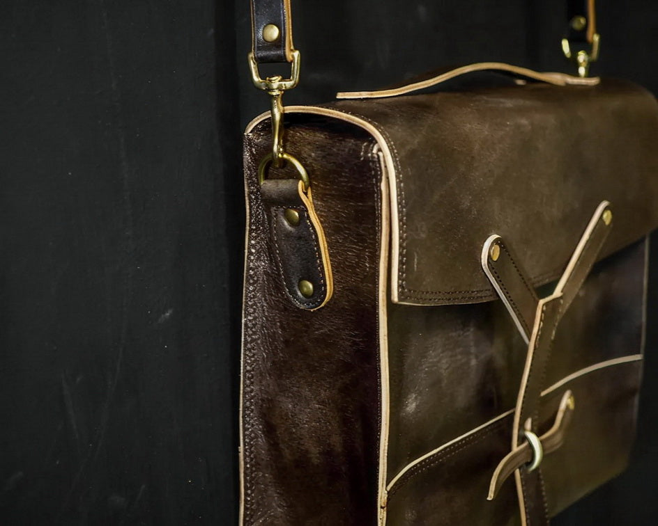 Swiss Army Supply Leather Satchel