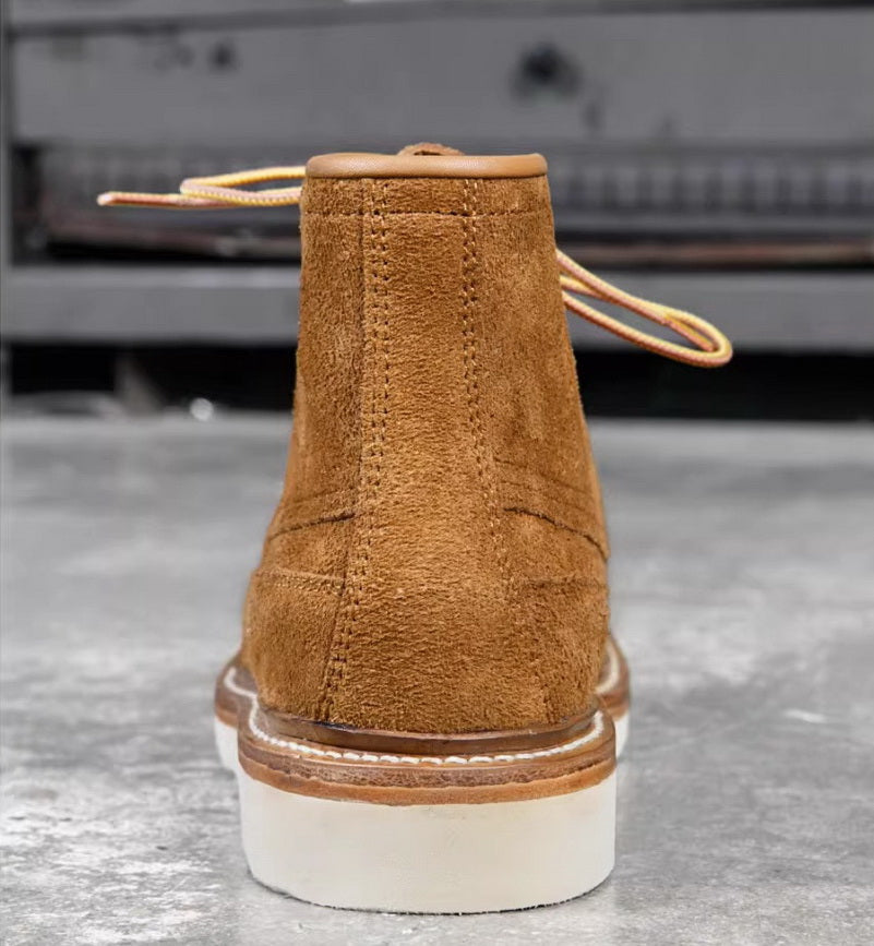 1103 Premium Moc-Toe Double Bottom Boots Roughout Cowhide