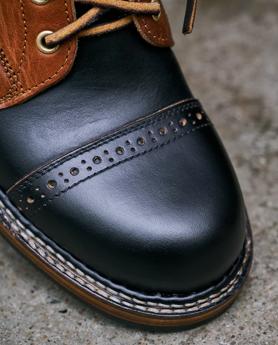 14101 Short Shift Cap Toe Boots Custom Teacore Cowhide