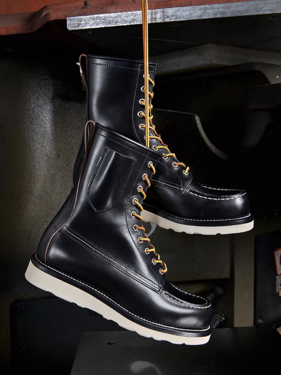Ray Kwok 1106 8" Moc Toe Boots Shaft Pocket / Proprietary Teacore Cowhide MTO