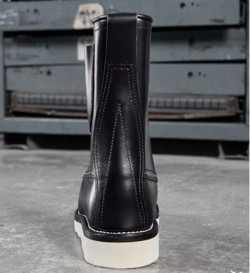 Ray Kwok 1106 8" Moc Toe Boots Shaft Pocket / Proprietary Teacore Cowhide MTO