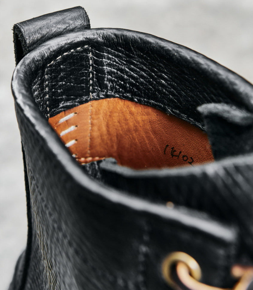 14102 Forester Logger Boots / Proprietary Hatch Grain Cowhide MTO