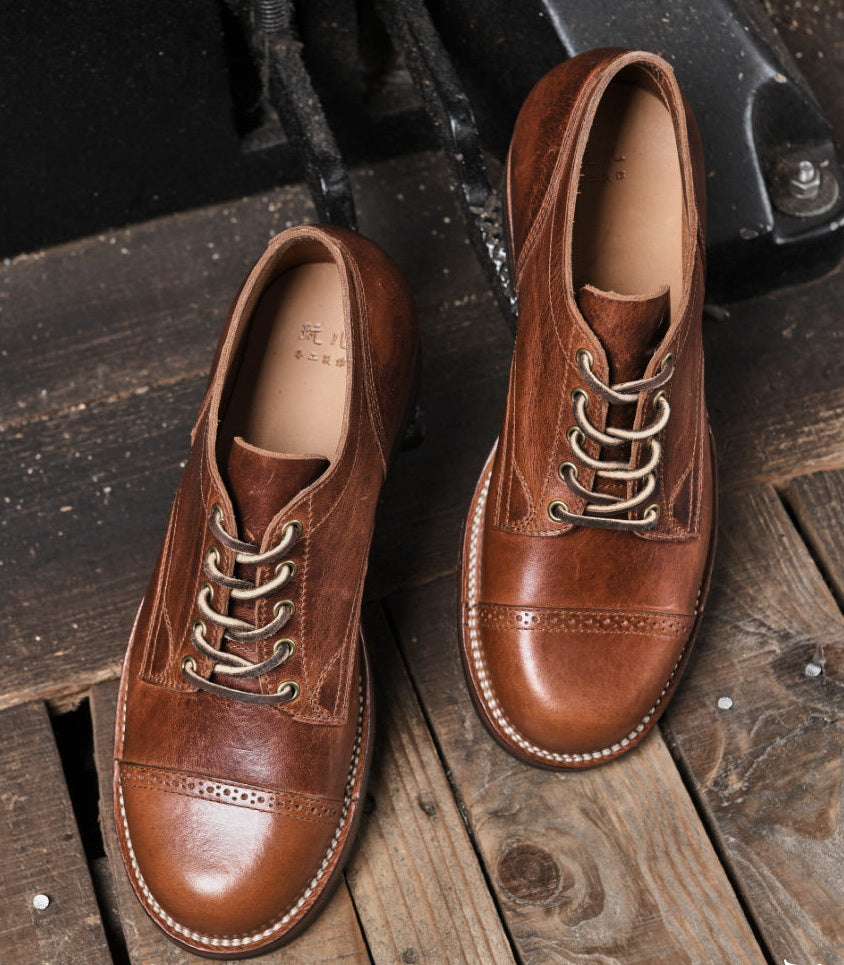 US10, 11 STOCK 27508 Western Club Shoes / CF Stead Crazy Oiled Shoulder