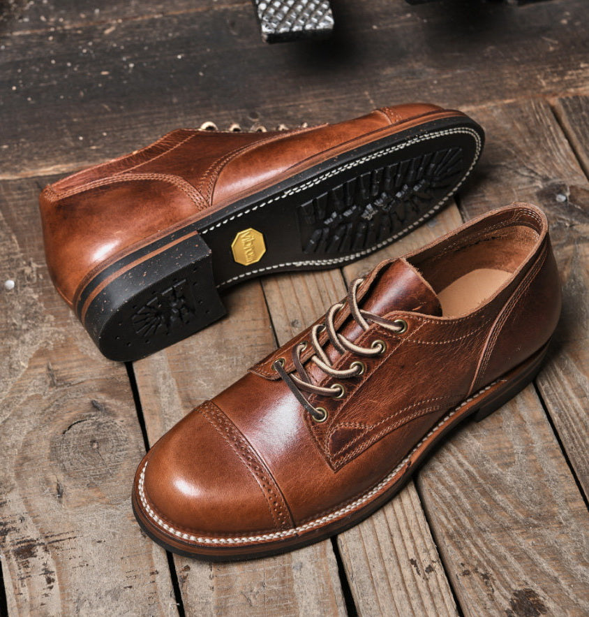 US10, 11 STOCK 27508 Western Club Shoes / CF Stead Crazy Oiled Shoulder