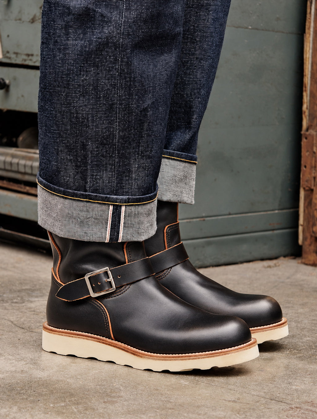 26901 Wedge Sole Engineer Boots / Tyche™ Domestic Cowhide MTO