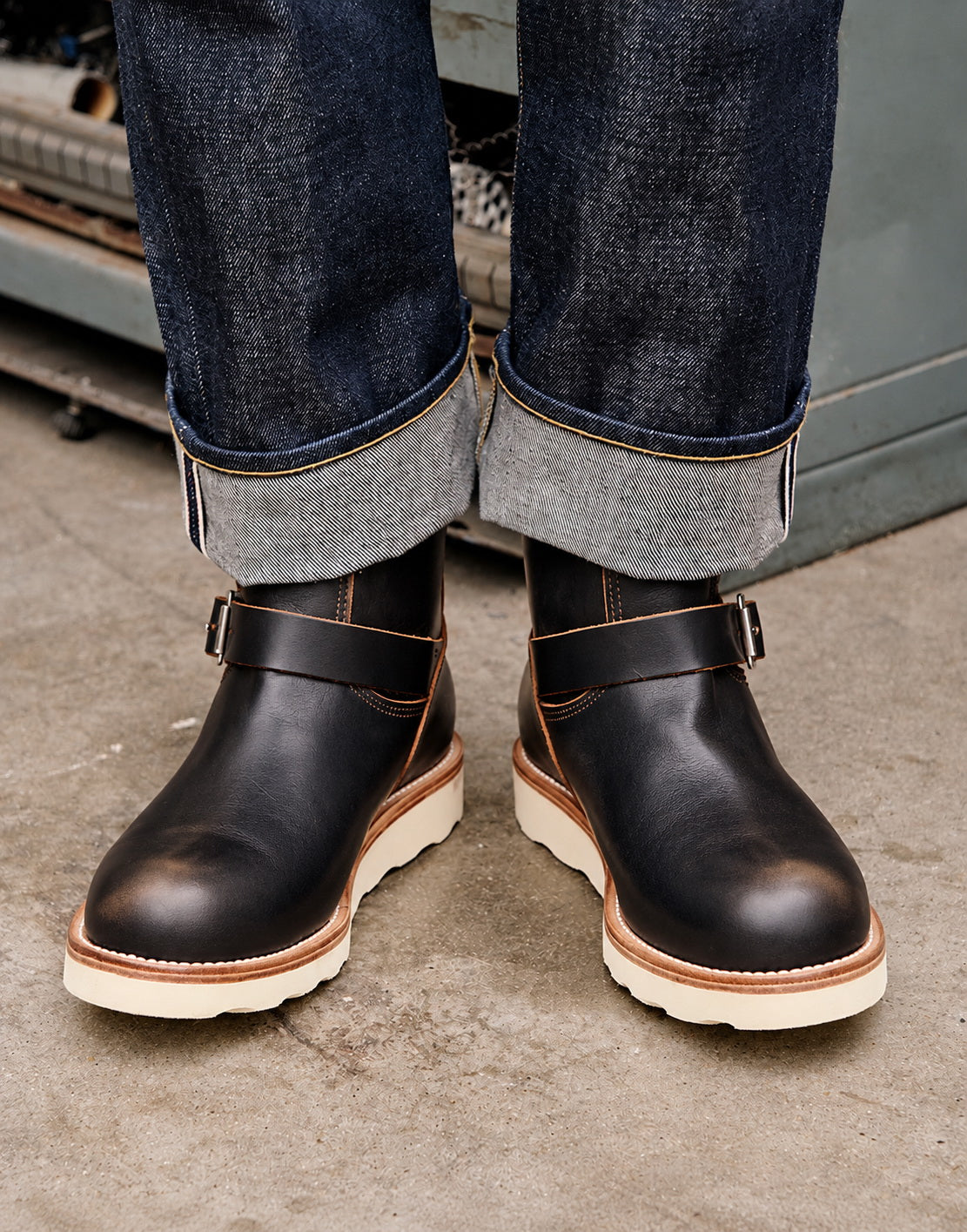 26901 Wedge Sole Engineer Boots / Tyche™ Domestic Cowhide MTO