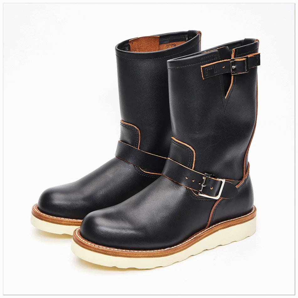 26901 Wedge Sole Engineer Boots / Tyche™ Domestic Cowhide MTO
