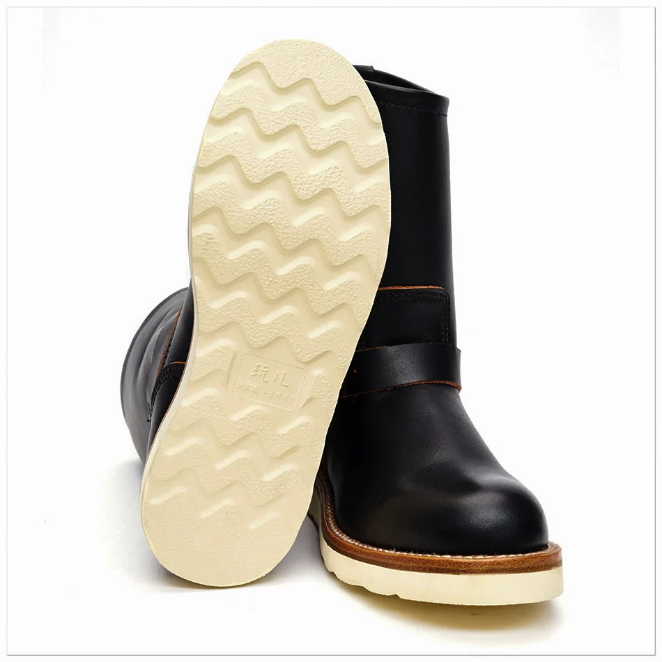 26901 Wedge Sole Engineer Boots / Tyche™ Domestic Cowhide MTO