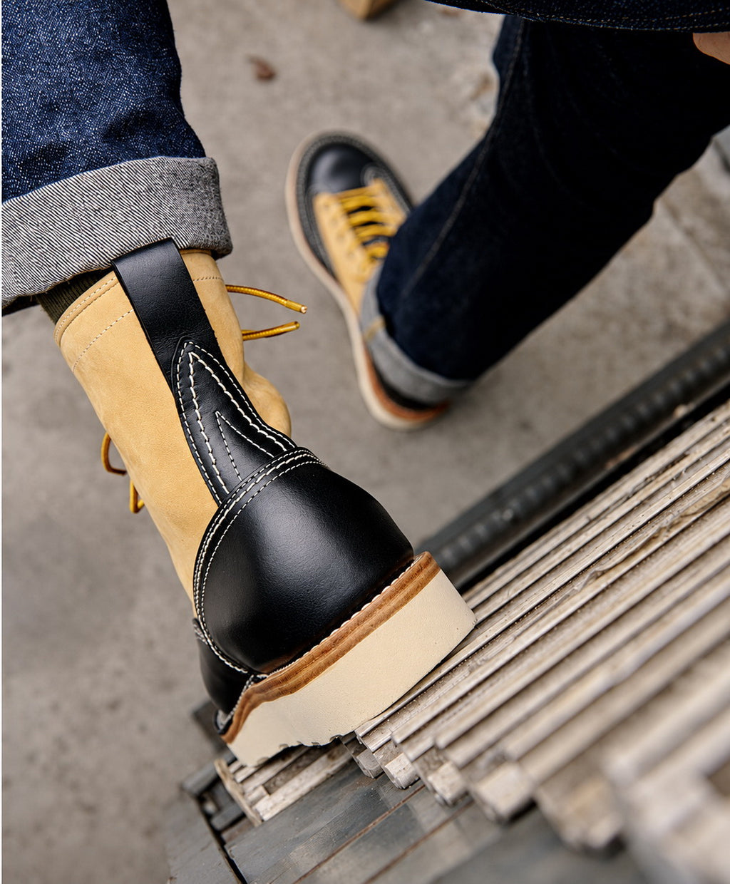 27302 Classic Lace-to-Toe Work Boots / Nubuck x Cowhide 2-Tone MTO