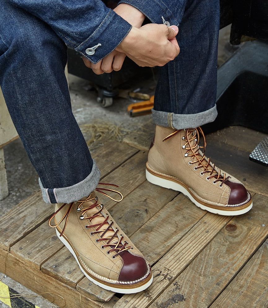 39602 Monkey Boots Unit Sole / Grain & Roughout Two Tone MTO