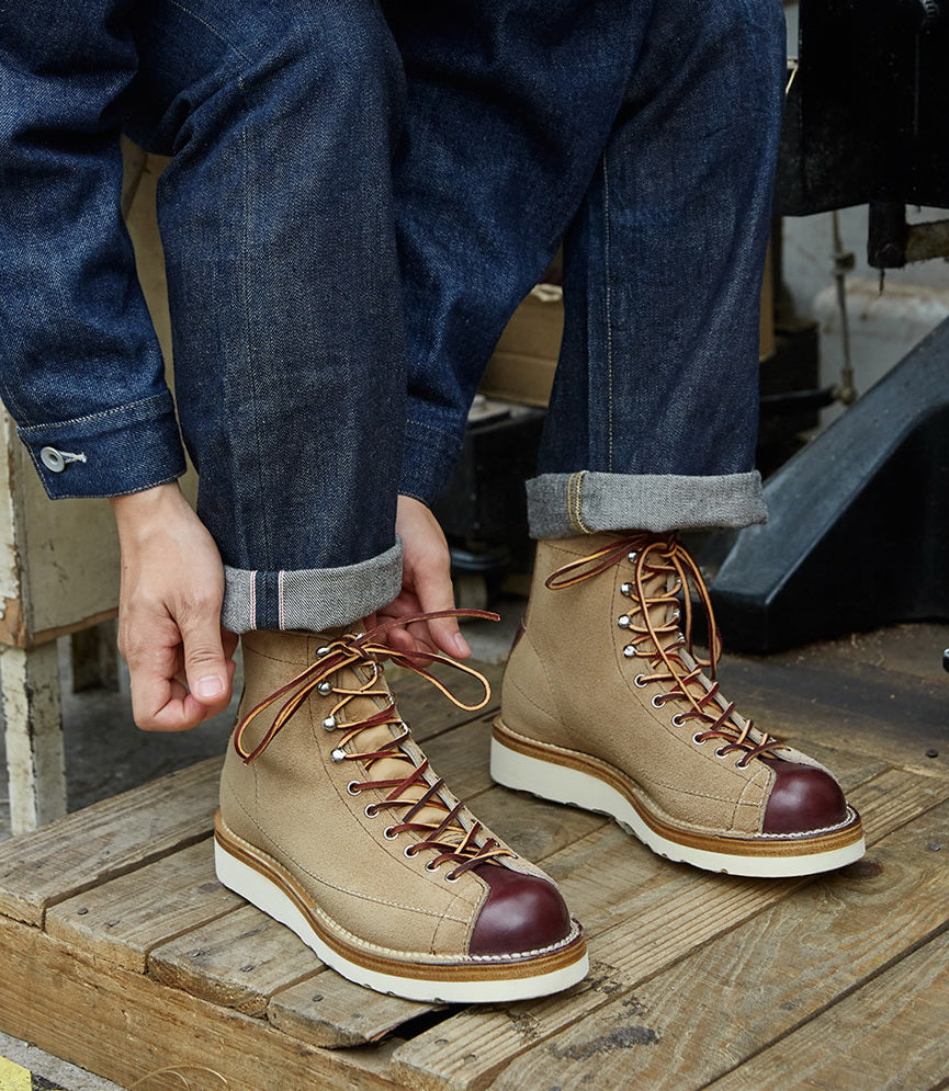 39602 Monkey Boots Unit Sole / Grain & Roughout Two Tone MTO