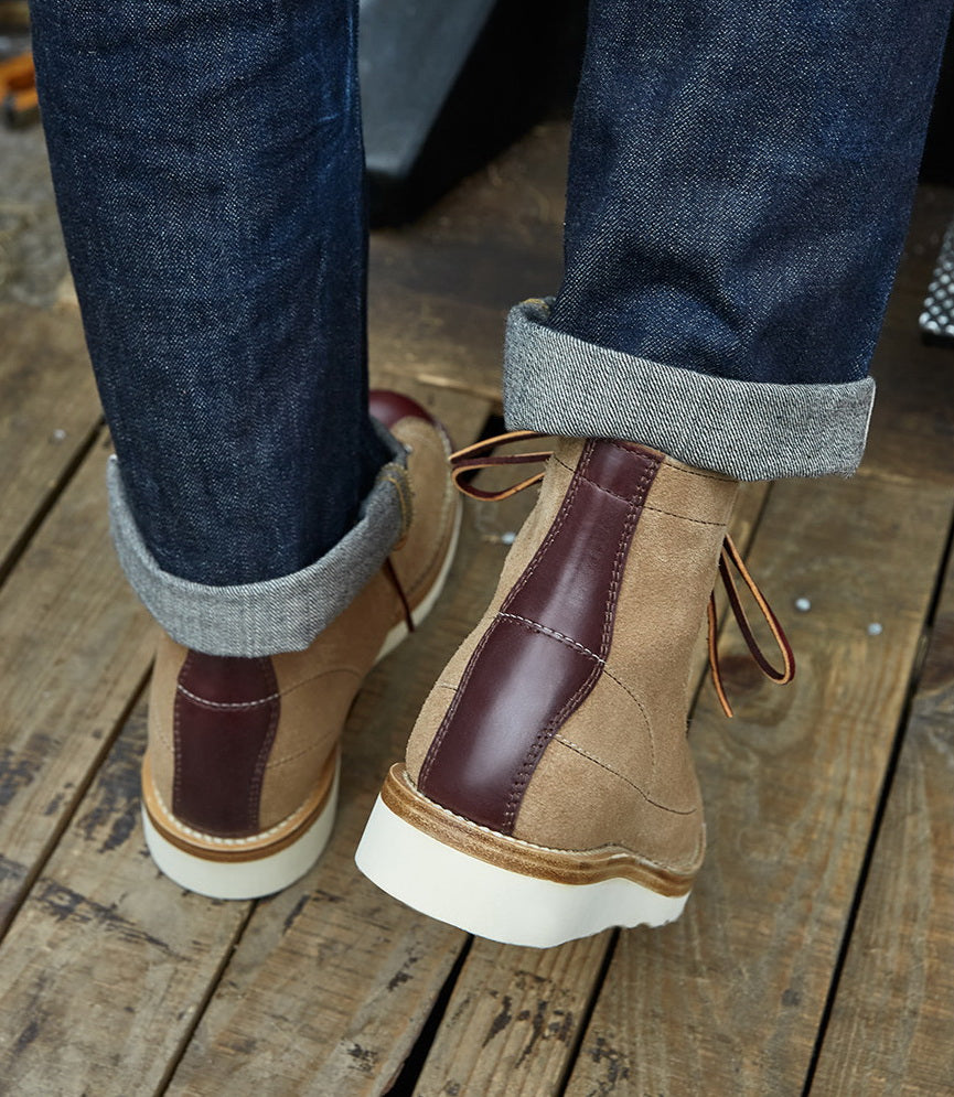 39602 Monkey Boots Unit Sole / Grain & Roughout Two Tone MTO