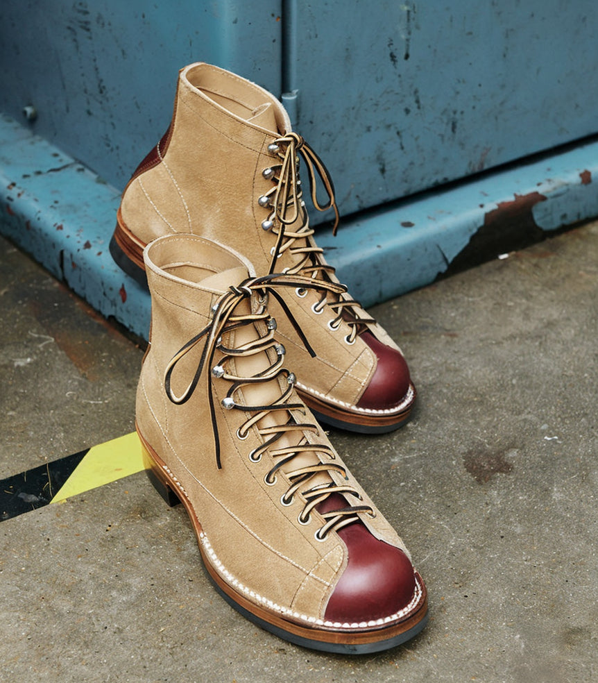 39602 Custom Monkey Boots / Grain & Roughout Two Tone MTO