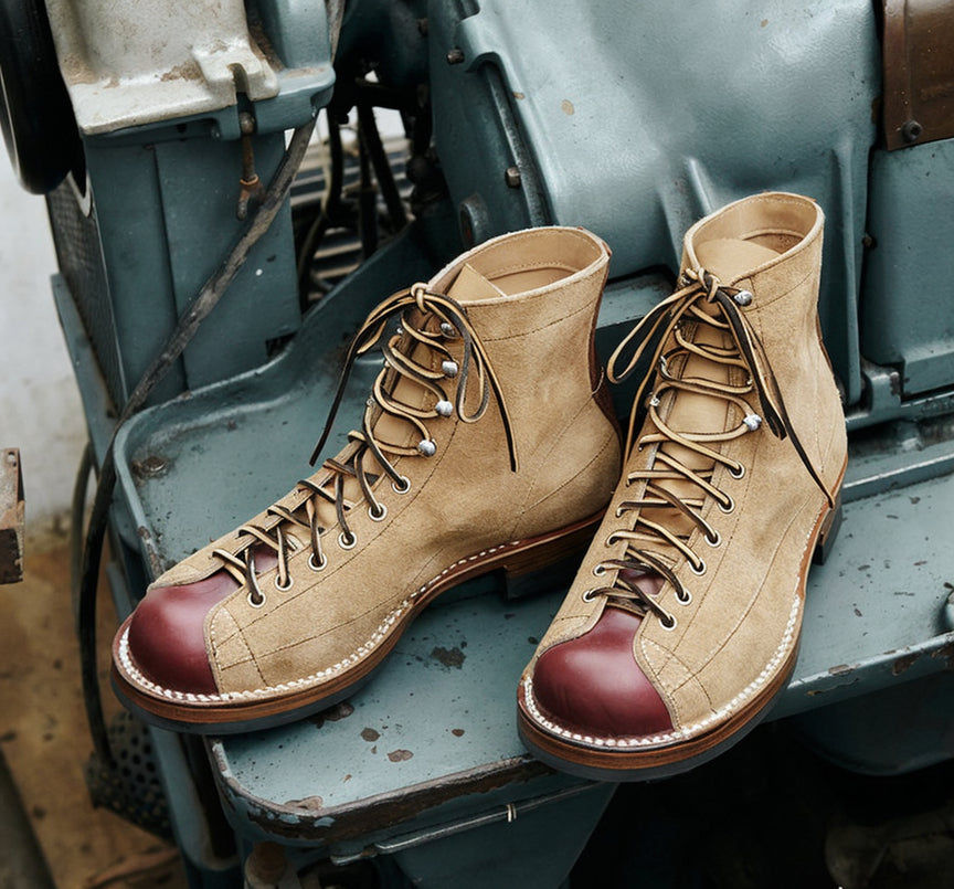 39602 Custom Monkey Boots / Grain & Roughout Two Tone MTO