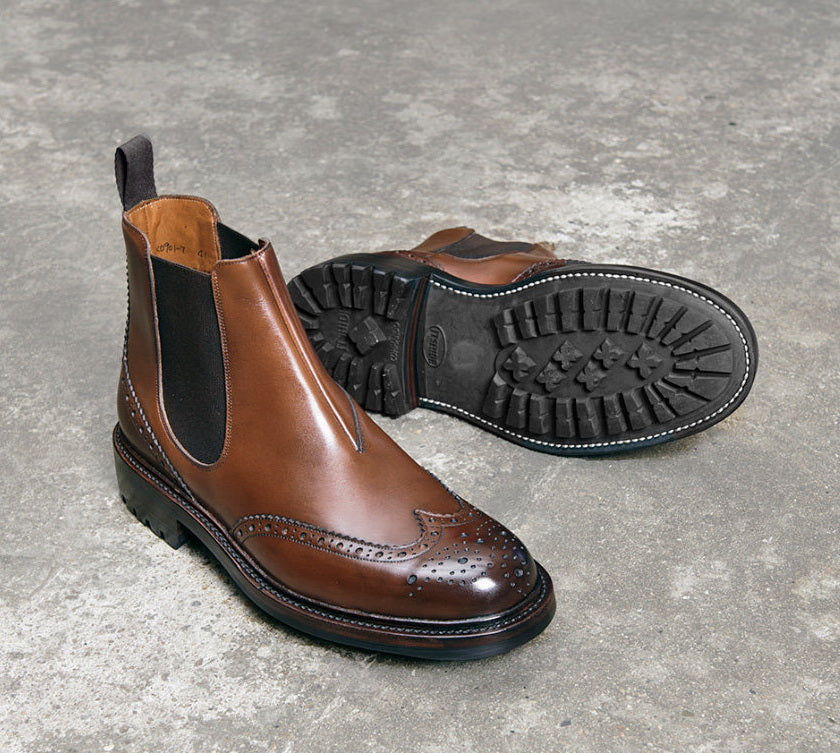 UK09 Brogue Chelsea Boots German Weinheimer Box Calf MTO
