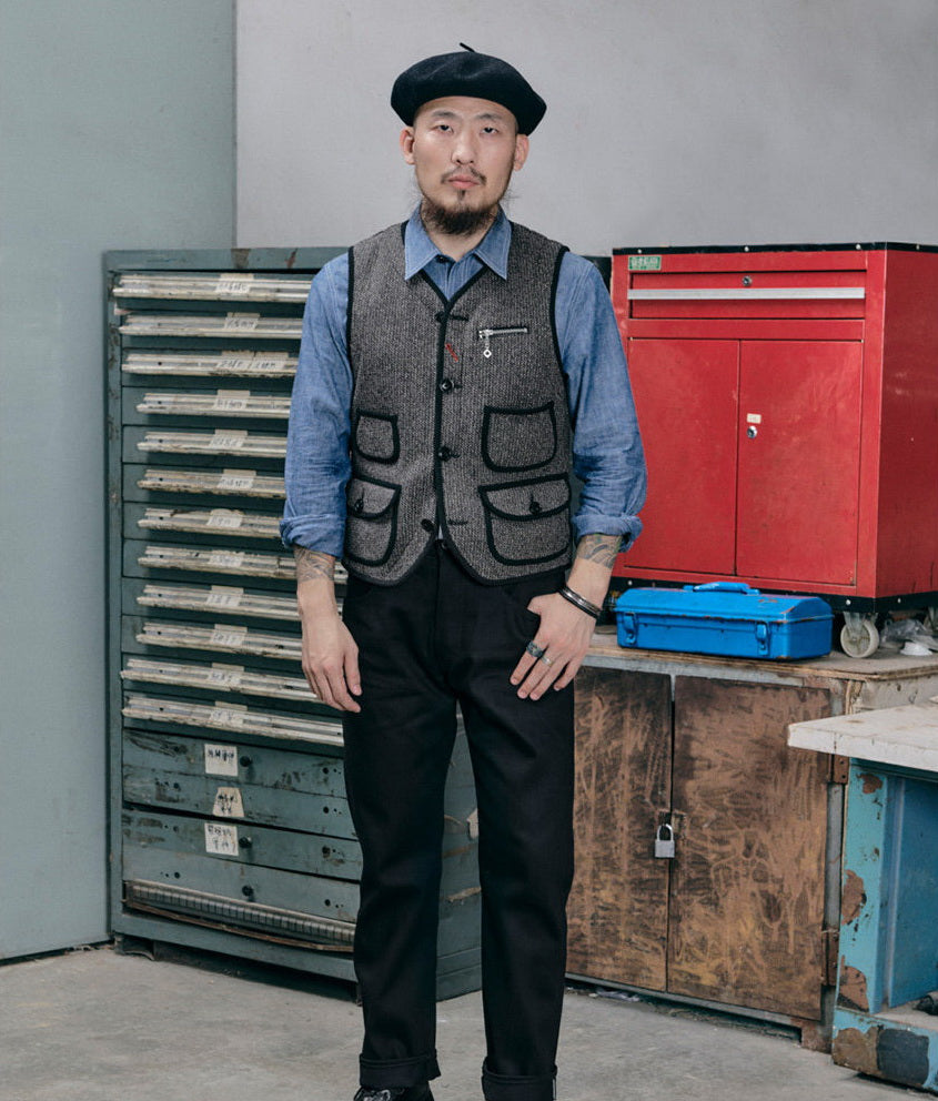 Ray Kwok Brown's Beach Work 1930s Cinch Back Work Vest