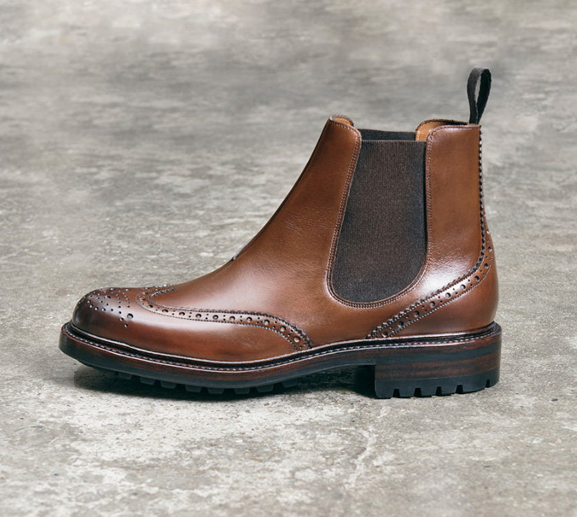UK09 Brogue Chelsea Boots German Weinheimer Box Calf MTO