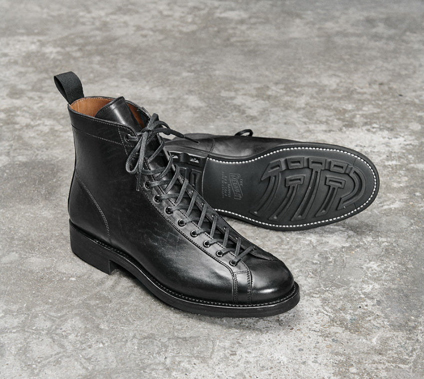 51002 1930s Flat Toe Boxing Leather Boots / Proprietary Teacore Cowhide MTO