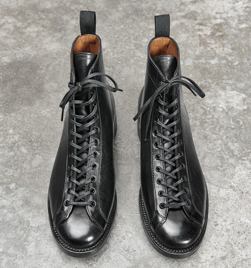 51002 1930s Flat Toe Boxing Leather Boots / Proprietary Teacore Cowhide MTO