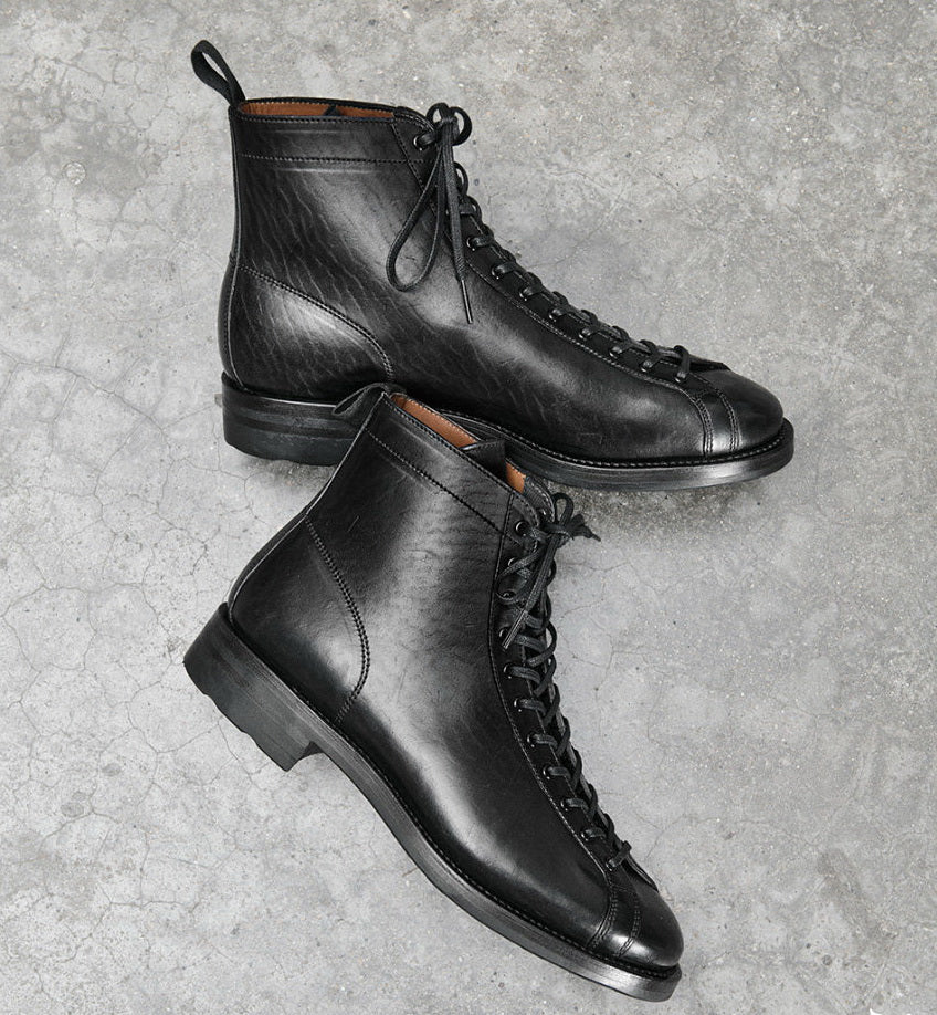 51002 1930s Flat Toe Boxing Leather Boots / Proprietary Teacore Cowhide MTO