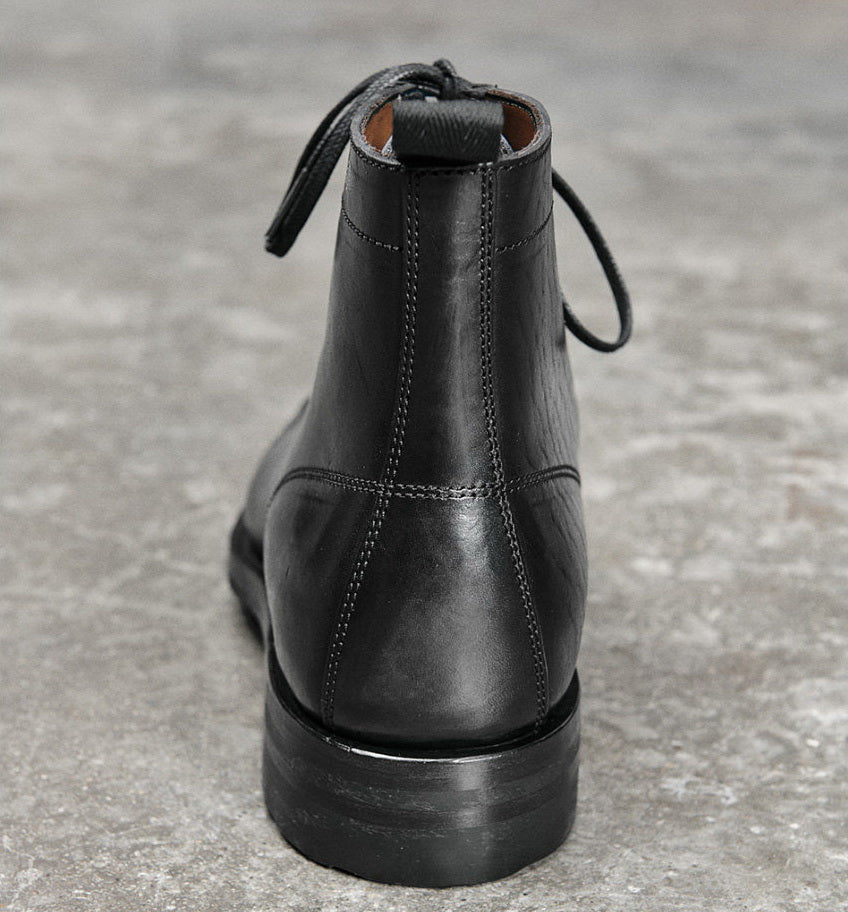 51002 1930s Flat Toe Boxing Leather Boots / Proprietary Teacore Cowhide MTO