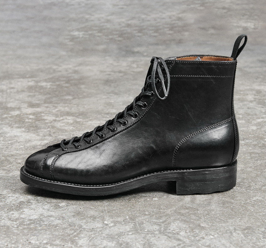51002 1930s Flat Toe Boxing Leather Boots / Proprietary Teacore Cowhide MTO
