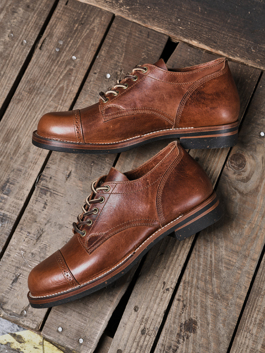 US10, 11 STOCK 27508 Western Club Shoes / CF Stead Crazy Oiled Shoulder