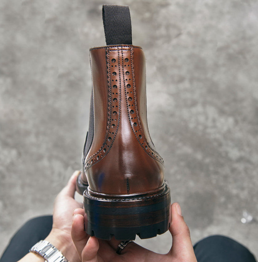 UK09 Brogue Chelsea Boots German Weinheimer Box Calf MTO