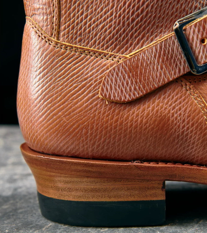 34501 Custom Engineer Boots Proprietary Sunken Grain Cowhide MTO