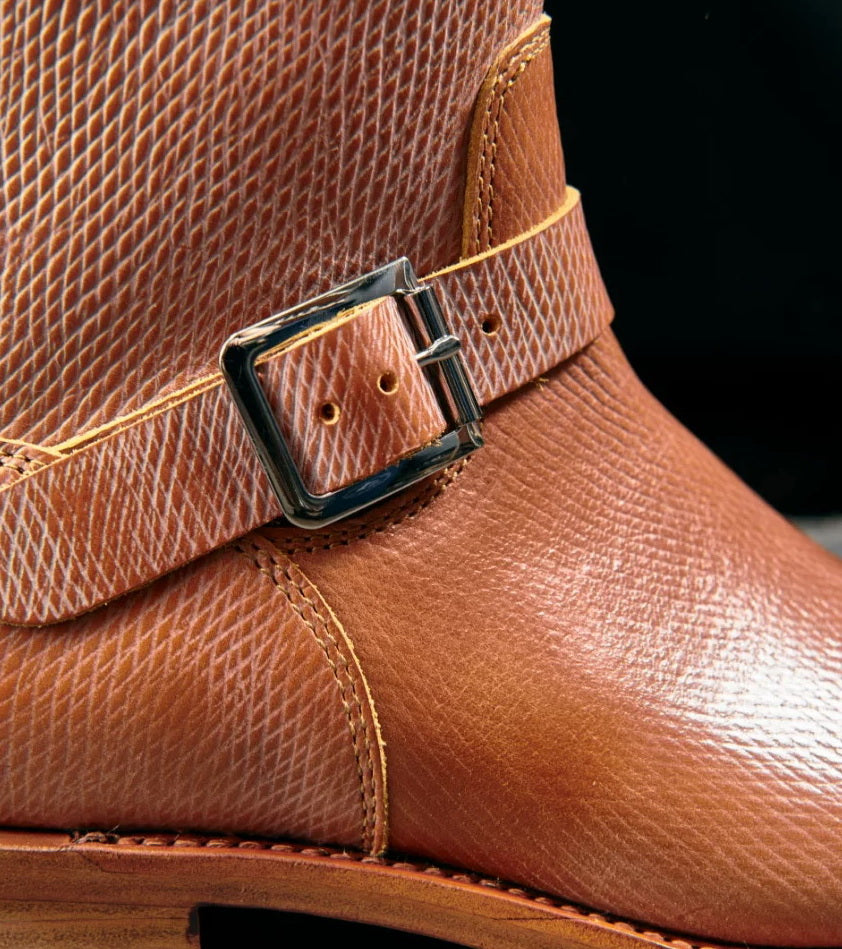 34501 Custom Engineer Boots Proprietary Sunken Grain Cowhide MTO