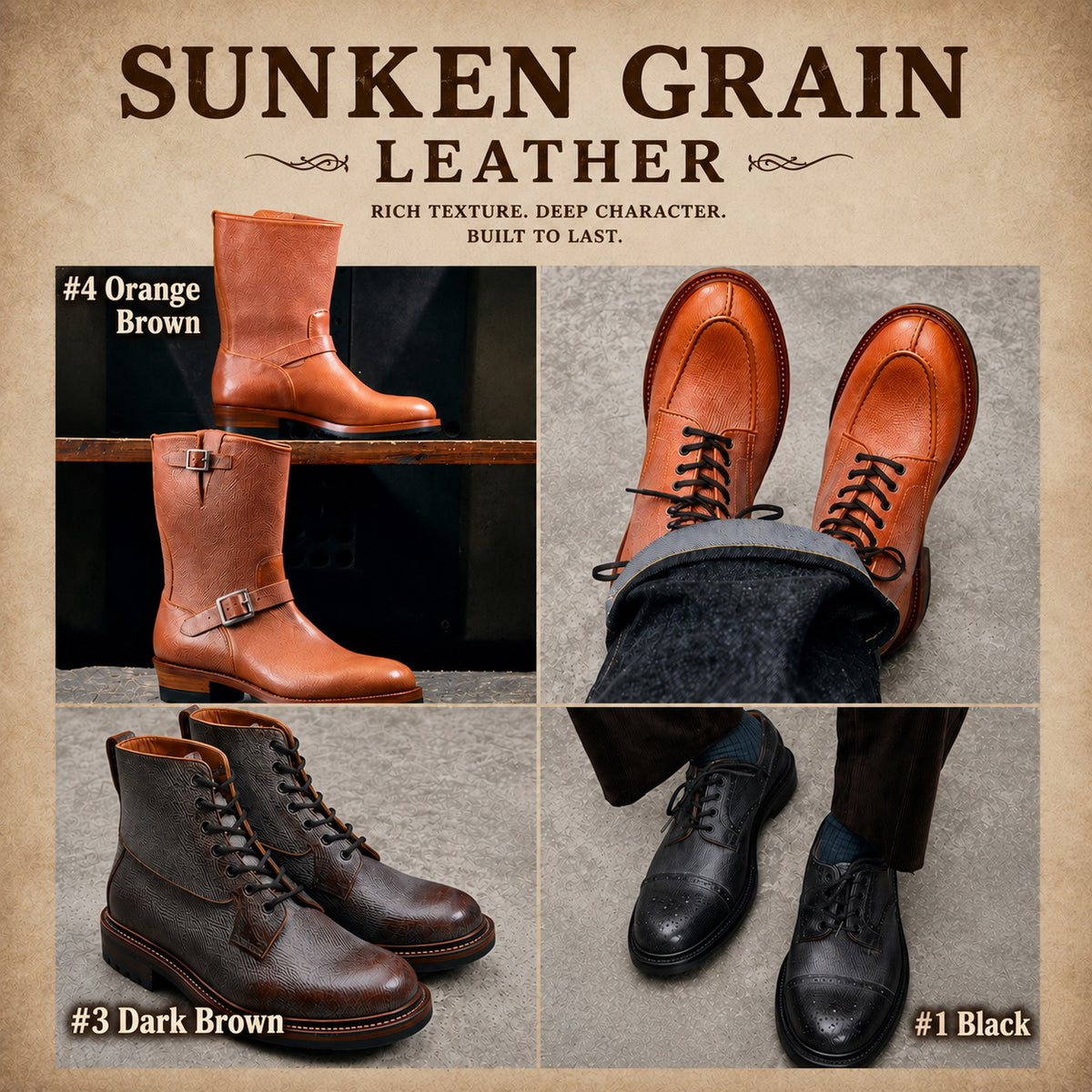 UK19 Chelsea Boots / Proprietary Hatch Grain Cowhide MTO