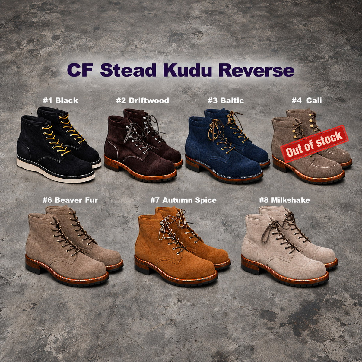 38301 "Warden" Boots / CF Stead Kudu Reverse Antelope Suede MTO
