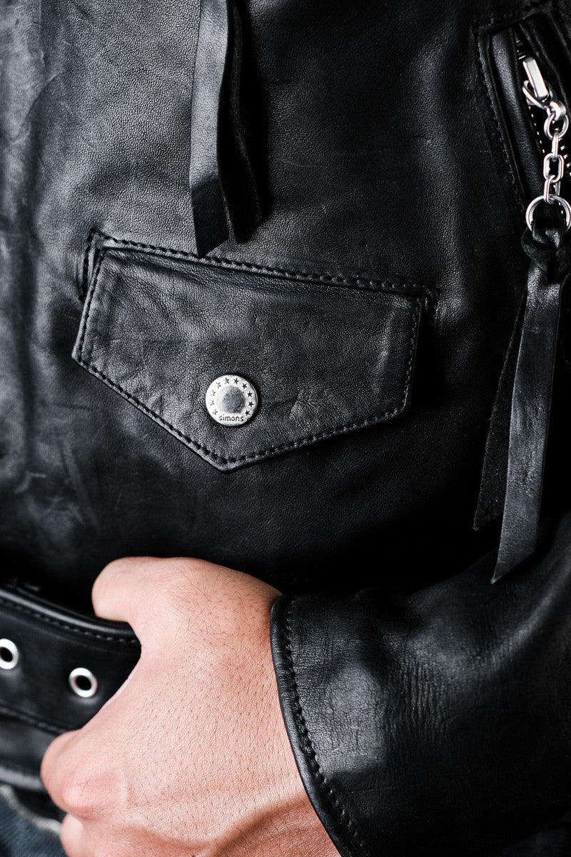 Marlon Brando One Star Cross Zip Rider Jacket - Amber Brown Vegetable Tanned Horsehide