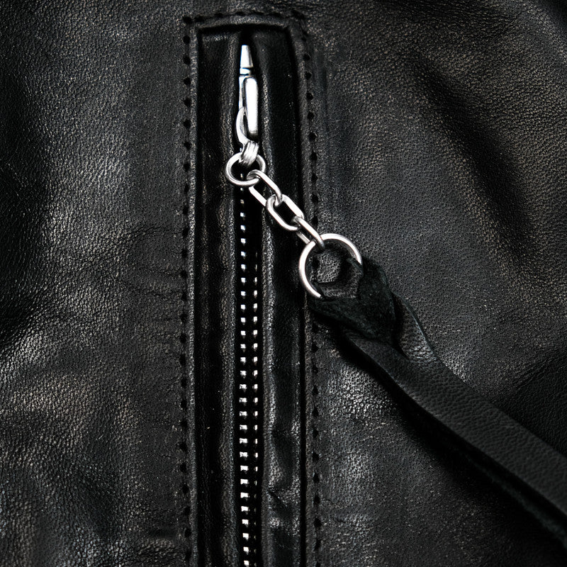 Marlon Brando One Star Cross Zip Rider Jacket - Amber Brown Vegetable Tanned Horsehide