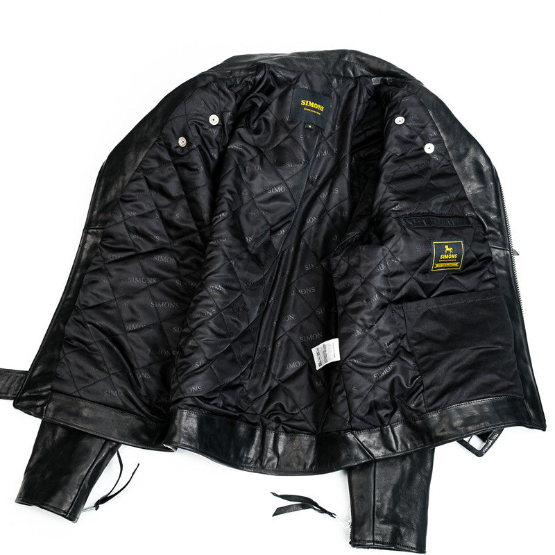 Marlon Brando One Star Cross Zip Rider Jacket - Amber Brown Vegetable Tanned Horsehide