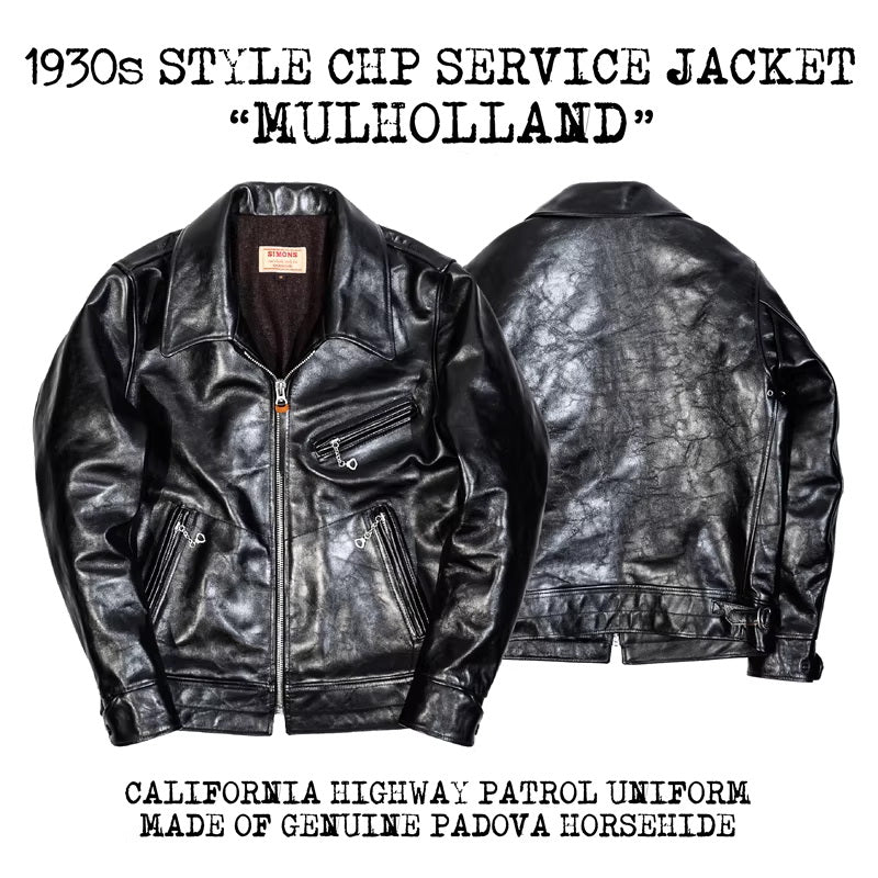 1930s "Mulholland" Straight Zip CHP Jacket Padova Teacore Horsehide
